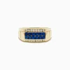 Mens|Effy Jewelry Men's 14K Yellow Gold Diamond and Blue Sapphire Ring
