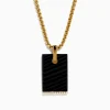 Mens|Effy Jewelry Men's 14K Yellow Gold Diamond and Carved Onyx Pendant