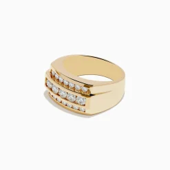 Mens|Effy Jewelry Men's 14K Yellow Gold Diamond Ring
