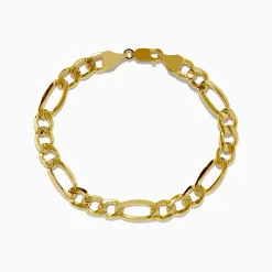 Mens|Effy Jewelry Men's 14K Yellow Gold Figaro Chain Link Bracelet 9"
