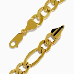 Mens|Effy Jewelry Men's 14K Yellow Gold Figaro Chain Link Bracelet 9"
