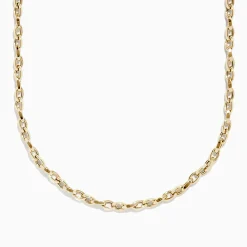 Mens|Effy Jewelry Men's 14K Yellow Gold Hollow Interlock Oval Chain Link Necklace 22"