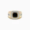 Mens|Effy Jewelry Men's 14K Yellow Gold Onyx and Diamond Ring