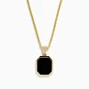 Mens|Effy Jewelry Men's 14K Yellow Gold Onyx and Diamond Pendant