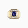 Mens|Effy Jewelry Men's 14K Yellow Gold Tanzanite and Diamond Ring, 4.20 TCW