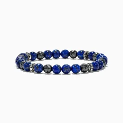 Mens|Effy Jewelry Men's Lapis Lazuli and Hematite Beaded 7.5" Bracelet, 60.00 TW