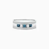 Mens|Effy Jewelry Men's Men's Blue and White Diamond Ring, .49 TCW