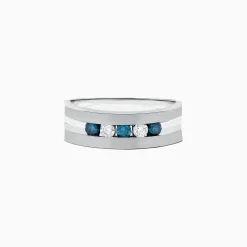 Mens|Effy Jewelry Men's Men's Blue and White Diamond Ring, .49 TCW