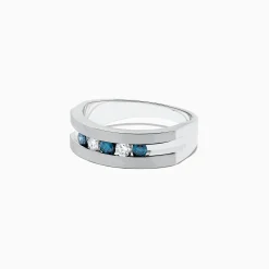 Mens|Effy Jewelry Men's Men's Blue and White Diamond Ring, .49 TCW
