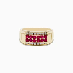 Mens|Effy Jewelry Men's Ruby Royale 14K Yellow Gold Ruby and Diamond Ring
