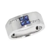 Mens|Effy Jewelry Men's Sapphire and Diamond Ring, 0.98 TCW