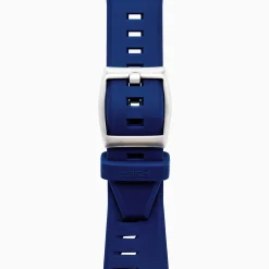 Watches|Effy Jewelry Men's Skeleton Diamond Cut Sapphire Crystal Titanium and Blue Silicone Watch