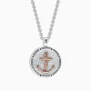 Mens|Effy Jewelry Men's Sterling Silver and 18K Rose Gold Plated Anchor Pendant