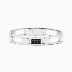 Mens|BH Multi Men's Sterling Silver Black Sapphire Link Bracelet