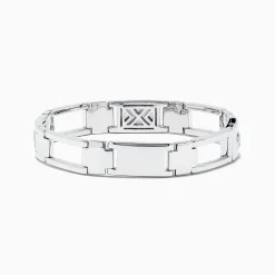 Mens|BH Multi Men's Sterling Silver Black Sapphire Link Bracelet