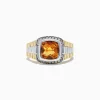 Mens|BH Multi Men's Sterling Silver Citrine and Diamond Ring, 2.87 TCW