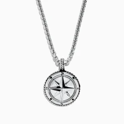 Mens|Effy Jewelry Men's Sterling Silver Compass Pendant