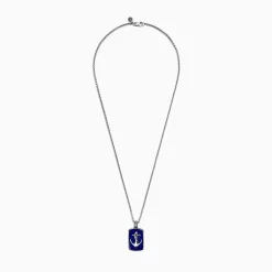 Mens|Effy Jewelry Men's Sterling Silver Lapis Lazuli Anchor Dog Tag Pendant, 18.85 TCW