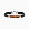 Mens|Effy Jewelry Men's Sterling Silver Leather Tiger's Eye Bracelet, 12.00 TCW