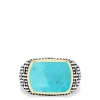 Mens|Effy Jewelry Men's Sterling Silver u0026 18K Gold Accented Turquoise Ring, 2.65 TCW
