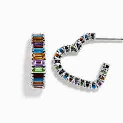 Earrings|Effy Jewelry Mosaic 925 Sterling Silver Multi Color Gemstone Heart Earrings
