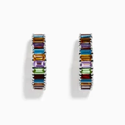 Earrings|Effy Jewelry Mosaic 925 Sterling Silver Multi Color Gemstone Heart Earrings