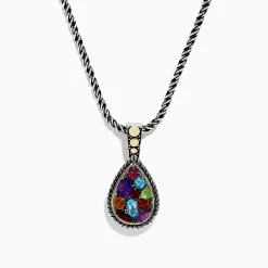 Necklaces & Pendants|Effy Jewelry Mosaic 925 Sterling Silver Multi Gemstone Pendant