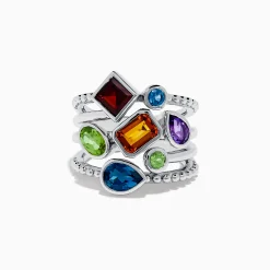 Rings|Effy Jewelry Mosaic 925 Sterling Silver Multi Gemstone Ring