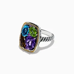 Rings|Effy Jewelry Mosaic 925 Sterling Silver u0026 18K Gold Multi Color Ring