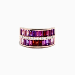 Rings|Effy Jewelry Mosaic 14K Rose Gold Multi Gemstone and Diamond Band Ring