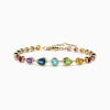 Bracelets|Effy Jewelry Mosaic 14K Yellow Gold Bezel Set Multi Gemstone Adjustable Tennis Bracelet 7.0 TCW