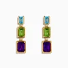 Earrings|Effy Jewelry Mosaic 14K Yellow Gold Multi Gemstone and Diamond Drop Earrings