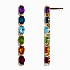 Earrings|Effy Jewelry Mosaic 14K Yellow Gold Multi Gemstone Drop Earrings