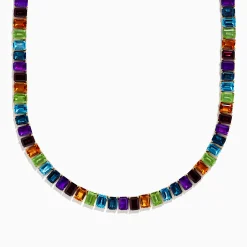 Necklaces & Pendants|Effy Jewelry Mosaic 14K Yellow Gold Multi Gemstone Necklace