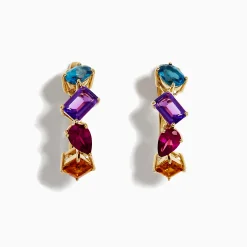 Earrings|Effy Jewelry Mosaic 14K Yellow Gold Multi Gemstone Earrings