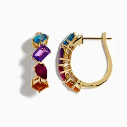 Earrings|Effy Jewelry Mosaic 14K Yellow Gold Multi Gemstone Earrings