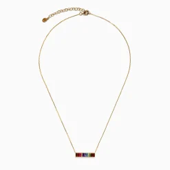 Necklaces & Pendants|Effy Jewelry Mosaic 14K Yellow Gold Multi Color Gemstone and Diamond Collar Bone Bar Necklace
