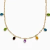 Necklaces & Pendants|Effy Jewelry Mosaic 14K Yellow Gold Multi Gemstone Charm Necklace