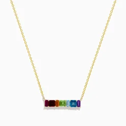 Necklaces & Pendants|Effy Jewelry Mosaic 14K Yellow Gold Multi Gemstone Pendant