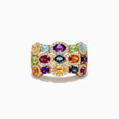 Rings|Effy Jewelry Mosaic 14K Yellow Gold Multi Gemstone Ring