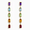 Earrings|Effy Jewelry Mosaic 14K Yellow Gold Multi Color Linear Drop Earrings