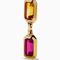 Earrings|Effy Jewelry Mosaic 14K Yellow Gold Multi Color Linear Drop Earrings