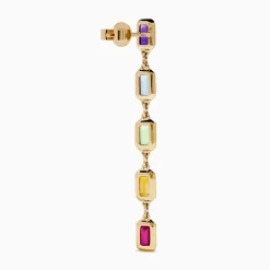 Earrings|Effy Jewelry Mosaic 14K Yellow Gold Multi Color Linear Drop Earrings