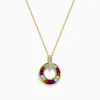 Necklaces & Pendants|Effy Jewelry Mosaic 14K Yellow Gold Multi Gemstone and Diamond Pendant