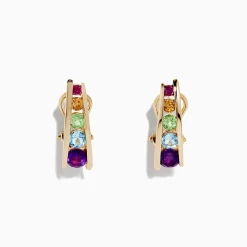 Earrings|Effy Jewelry Mosaic 14K Yellow Gold Multi Gemstone Earrings, 1.40 TCW