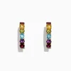 Earrings|Effy Jewelry Mosaic 14K Yellow Gold Multi Gemstone Hoop Earrings, 4.05 TCW