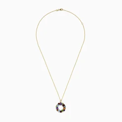 Necklaces & Pendants|Effy Jewelry Mosaic 14K Yellow Gold Multi Stone and Diamond Pendant
