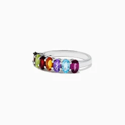 Rings|BH Multi Mosaic Sterling Silver Multi Gemstone Ring, 1.66 TCW