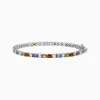 Bracelets|BH Multi Mosaic Sterling Silver Multi Gemstone Tennis Bracelet, 9.10 TCW
