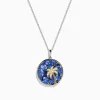 Necklaces & Pendants|Effy Jewelry Nahla 925 Sterling Silver and 14K Yellow Gold Tanzanite u0026 Diamond Palm Tree Pendant